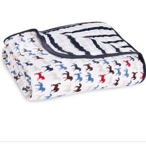 aden + anais lightly used horse / stripe muslin blanket